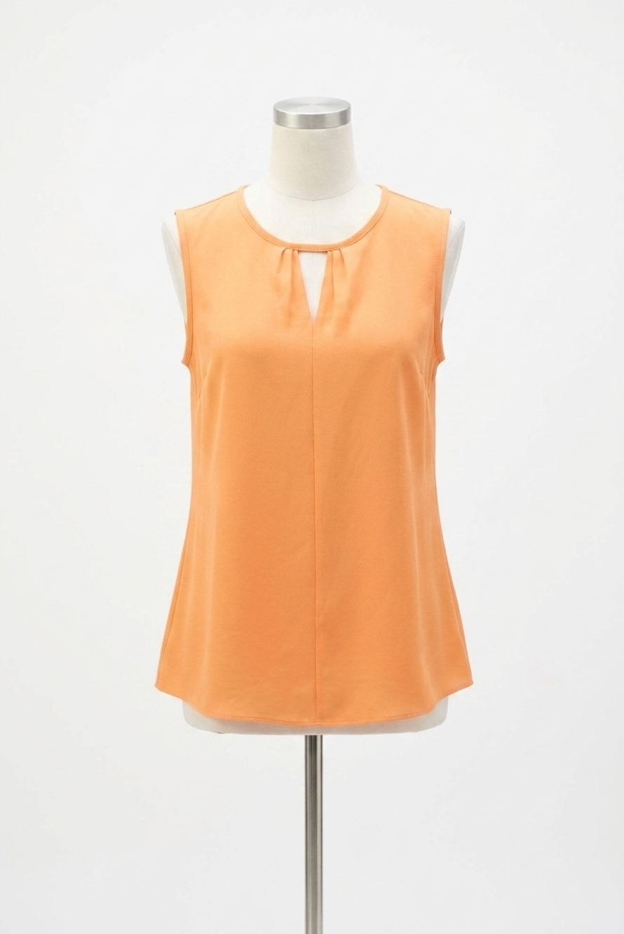 NEW JOSEPH RIBKOFF keyhole cut top in apricot eggshell